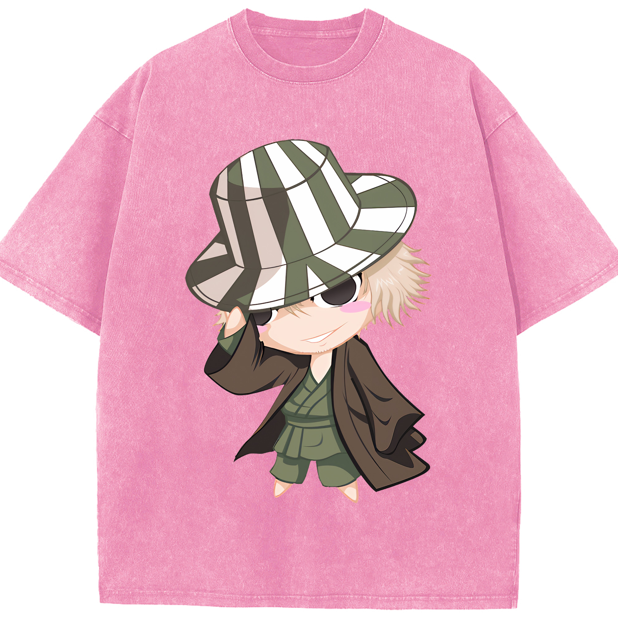 （画像用） "ブリーチ 浦原 喜助（うらはら きすけ） BLEACH Urahara Kisuke " 綿100% ヴィンテージ風 半袖Tシャツ（フロントプリント）